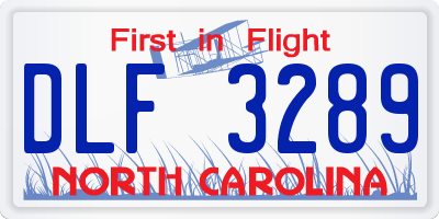 NC license plate DLF3289