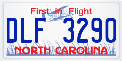 NC license plate DLF3290