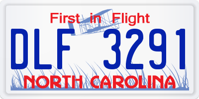 NC license plate DLF3291
