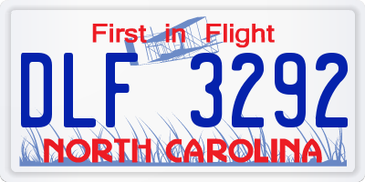 NC license plate DLF3292