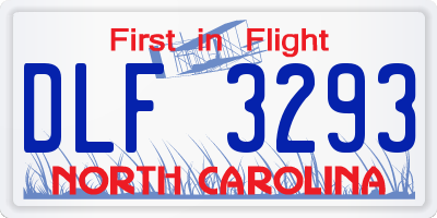 NC license plate DLF3293