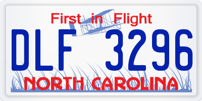 NC license plate DLF3296