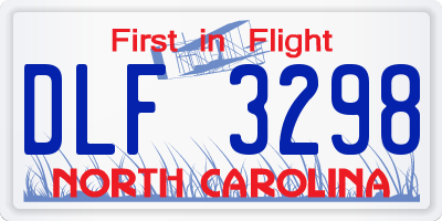 NC license plate DLF3298