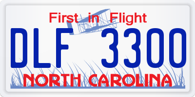 NC license plate DLF3300