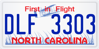 NC license plate DLF3303
