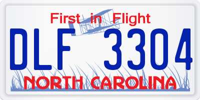 NC license plate DLF3304