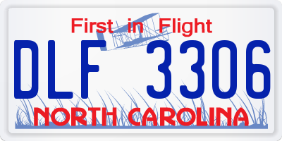 NC license plate DLF3306