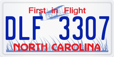 NC license plate DLF3307