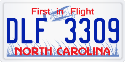 NC license plate DLF3309