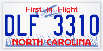 NC license plate DLF3310