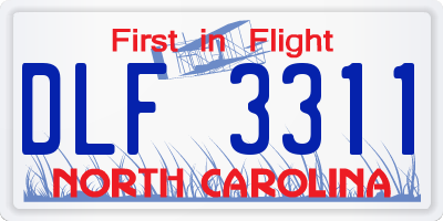 NC license plate DLF3311