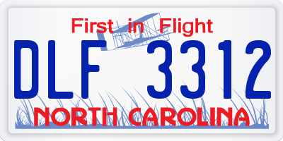 NC license plate DLF3312