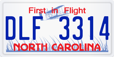 NC license plate DLF3314