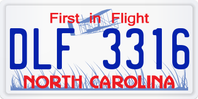NC license plate DLF3316