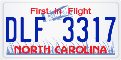 NC license plate DLF3317