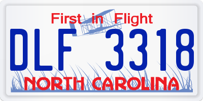 NC license plate DLF3318