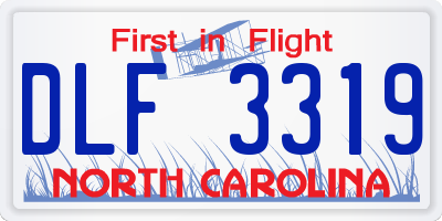 NC license plate DLF3319