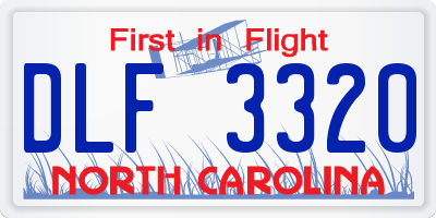 NC license plate DLF3320