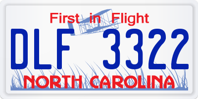 NC license plate DLF3322
