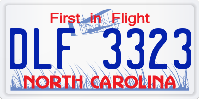NC license plate DLF3323
