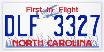 NC license plate DLF3327