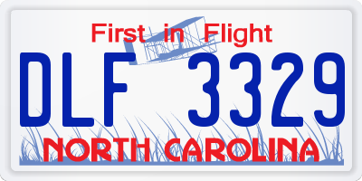 NC license plate DLF3329