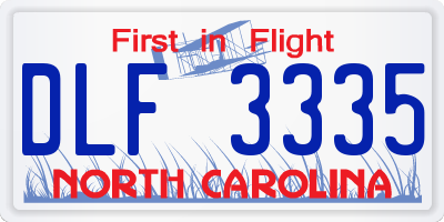 NC license plate DLF3335