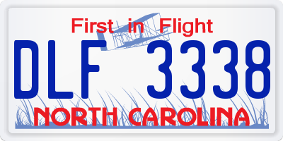 NC license plate DLF3338