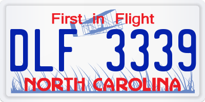 NC license plate DLF3339