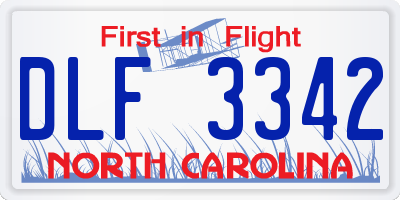 NC license plate DLF3342