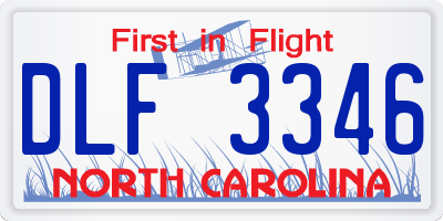 NC license plate DLF3346