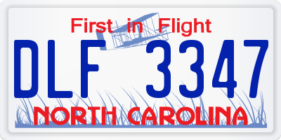 NC license plate DLF3347