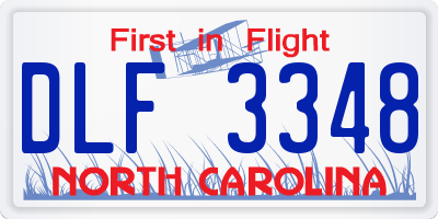 NC license plate DLF3348