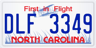 NC license plate DLF3349