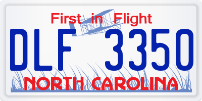 NC license plate DLF3350