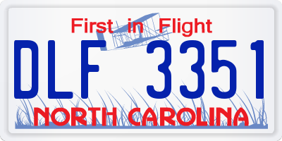 NC license plate DLF3351