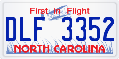 NC license plate DLF3352