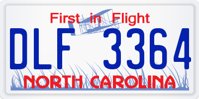 NC license plate DLF3364