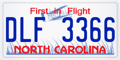 NC license plate DLF3366