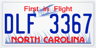 NC license plate DLF3367