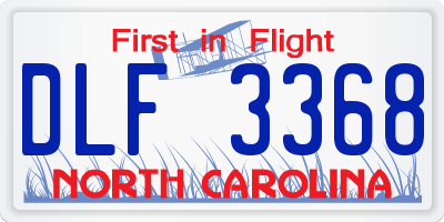 NC license plate DLF3368