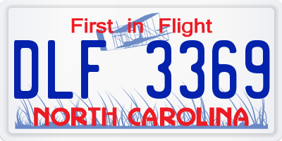 NC license plate DLF3369