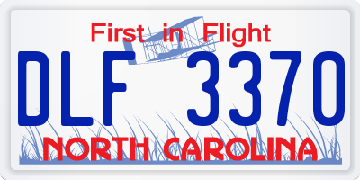 NC license plate DLF3370