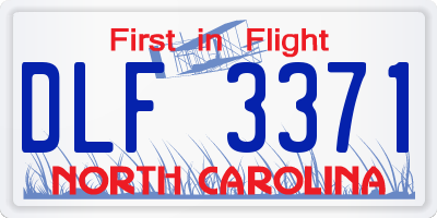 NC license plate DLF3371