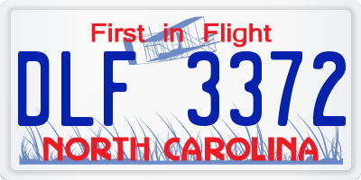 NC license plate DLF3372