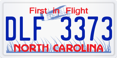 NC license plate DLF3373