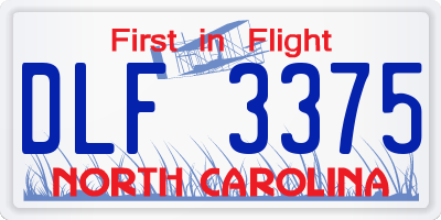 NC license plate DLF3375