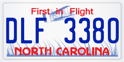 NC license plate DLF3380