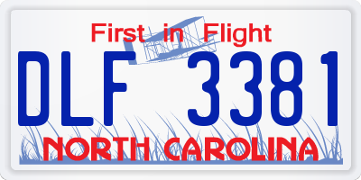 NC license plate DLF3381