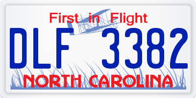 NC license plate DLF3382